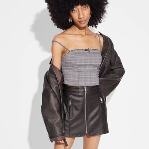 wild fable Black Faux Leather Mini Skirt